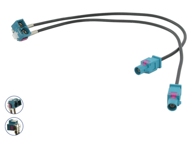 Hovedbilde Antenneadapter 1xDOBBEL FAKRA (Hun) - 2xFAKRA (Han)
