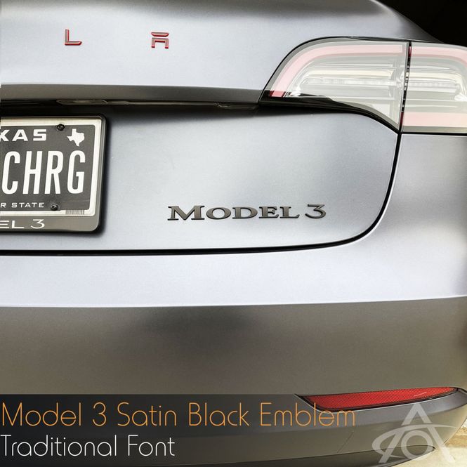 Hovedbilde Model 3 emblem - satin sort