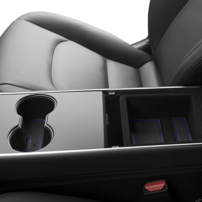 Gummimatter - koppholdere og midtkonsoll- Tesla Model 3